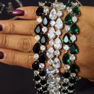 Lab created crystal bracelet (Emerald)